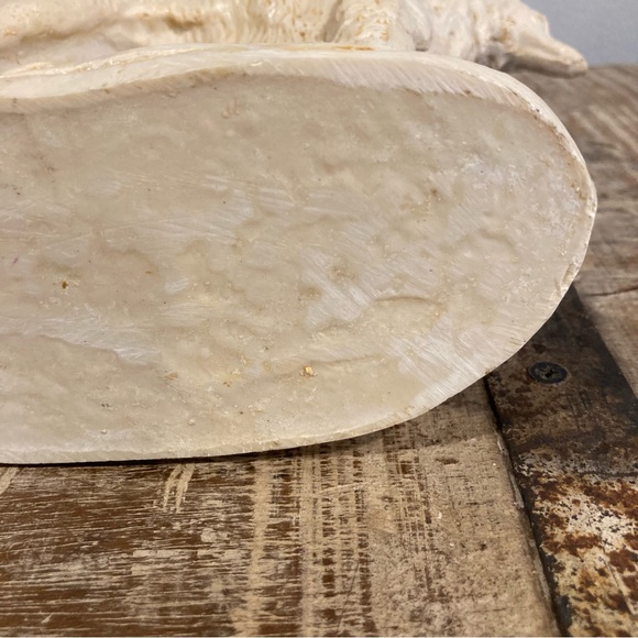 Cast Resin Statue Woman with Dogs Cream Colored Sculpture - Picture 16 of 16